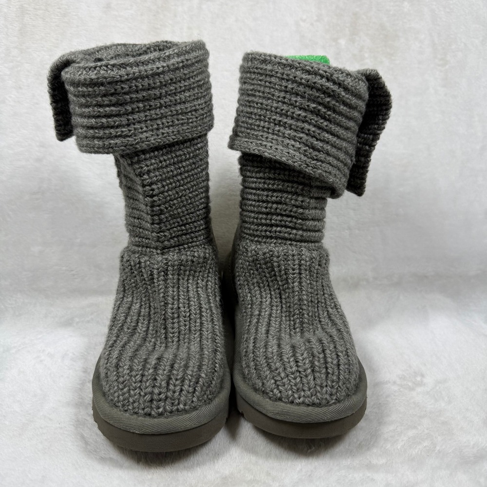 UGG Australia Cardy Grey Knit Button Boots S/N 5649 Kids Size 2 Mens 2